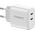 FoneKit GaN PD 65W AC power adapter, USB-C + USB-C, white