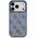 Etui Guess Leather 4G Triangle Strass MagSafe do iPhone 17 Pro niebieski