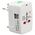 Universal travel adapter - charger No brand, 2xUSB, 1.0A, EU/US/UK/AU to EU/US/UK/AU, 220V, White - 17708