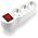 Electric Power Strip No brand, 1 to 3 way, 220V, With switch, Without cable, White - 17709