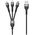 Καλώδιο φόρτισης DeTech DE-C40, 3in1, Type-C, Micro USB, Lightning, 1.2m, Μαυρο - 40203