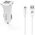 Φορτιστής αυτοκινήτου DeTech, DE-C01M, 5V/2.4A, 12/24V, Με Micro USB καλώδιο, 2 x USB, Λευκο - 14124