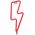 Neon LED Light BOLT red Bat + USB FLNEO6 Forever Light