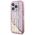 Guess case for iPhone 15 Pro 6,1&quot; GUHCP15LLFCSEGP pink HC LIQ. GLITTER GOLD STRIPES 3666339223687