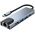 Splitter 5in1 USB HUB USB-C to 2xUSB + HDMI + USB-C + LAN RJ45 Adapter Tech-Protect V3-HUB grey 9589046919312