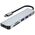 Splitter 6in1 USB HUB USB-C to 2xUSB + HDMI + USB-C + SD Card Reader + micro SD Adapter Tech-Protect V4-HUB grey 9589046919343