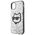 Karl Lagerfeld case for iPhone 11 / XR KLHCN61G2CPS silver hardcase Glitter Choupette Patch 3666339170035