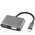 Adapter DeTech, 2in1 USB-C - HDMI+VGA, 4K, 30Hz, 3D, Gray - 17842 έως 12 άτοκες Δόσεις