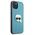 Original Case IPHONE 13 MINI Karl Lagerfeld Hardcase Leather Ikonik Karl`s Head Metal (KLHCP13SPKMB) blue 3666339028619
