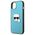 Original Case IPHONE 13 MINI Karl Lagerfeld Hardcase Leather Ikonik Karl`s Head Metal (KLHCP13SPKMB) blue 3666339028619