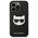 Original Case IPHONE 14 PRO MAX Karl Lagerfeld Hardcase Saffiano Choupette Head Patch black 3666339076986