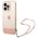 Original Case IPHONE 14 PRO Guess Hardcase Translucent Pearl Strap pink 3666339064303