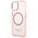 Original Case IPHONE 14 Guess Hard Case Gold Outline Translucent MagSafe (GUHMP14SHTCMP) pink 3666339069667