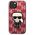 Original Case IPHONE 13 Karl Lagerfeld Hardcase Monogram Ikonik Patch red 3666339049416