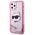 Original Case IPHONE 12 / 12 PRO Karl Lagerfeld Hardcase Glitter Choupette Head (KLHCP12MLNCHCP) pink 3666339119065