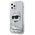 Original Case IPHONE 12 / 12 PRO Karl Lagerfeld Hardcase Glitter Choupette Head (KLHCP12MLNCHCS) silver 3666339119058