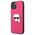 Original Case IPHONE 13 MINI Karl Lagerfeld Hardcase Leather Ikonik Karl`s Head Metal (KLHCP13SPKMP) pink 3666339028572