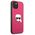 Original Case IPHONE 13 MINI Karl Lagerfeld Hardcase Leather Ikonik Karl`s Head Metal (KLHCP13SPKMP) pink 3666339028572