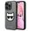 Original Case IPHONE 14 PRO Karl Lagerfeld Hardcase Saffiano Choupette Head Patch silver 3666339077013