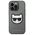 Original Case IPHONE 14 PRO Karl Lagerfeld Hardcase Saffiano Choupette Head Patch silver 3666339077013