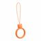 A silicone lanyard for a phone bear ring on a finger orange