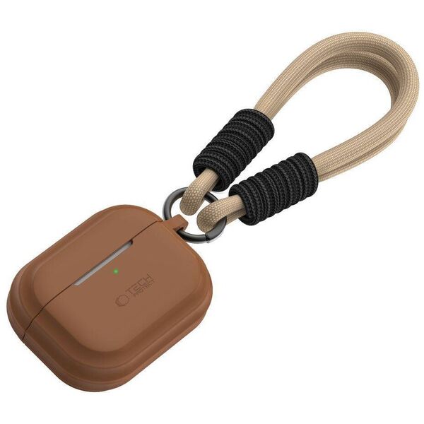 Case for APPLE AIRPODS PRO 1 / 2 Tech-Protect Silicone Rope Chocolate brown 5906302313242
