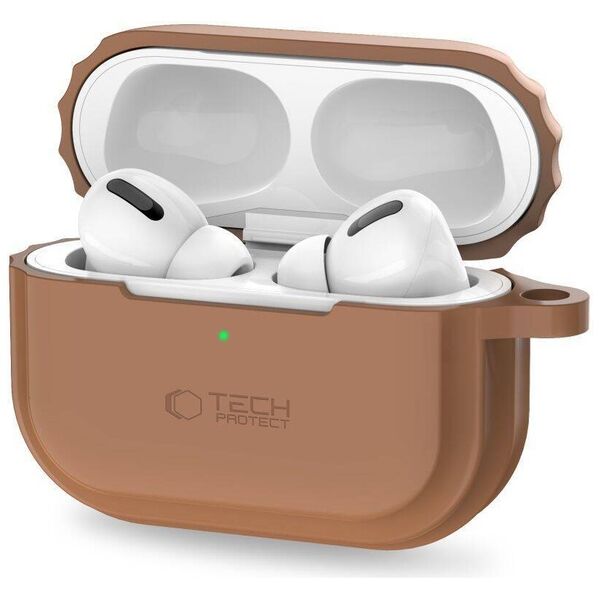 Case for APPLE AIRPODS PRO 1 / 2 Tech-Protect Silicone Rope Chocolate brown 5906302313242