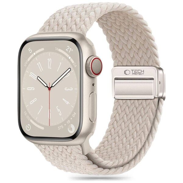 Strap for APPLE WATCH 4 / 5 / 6 / 7 / 8 / 9 / SE / ULTRA 1 / 2 (42 / 44 / 45 / 49 MM) Tech-Protect Nylonmag Starlight creamy 5906302312801
