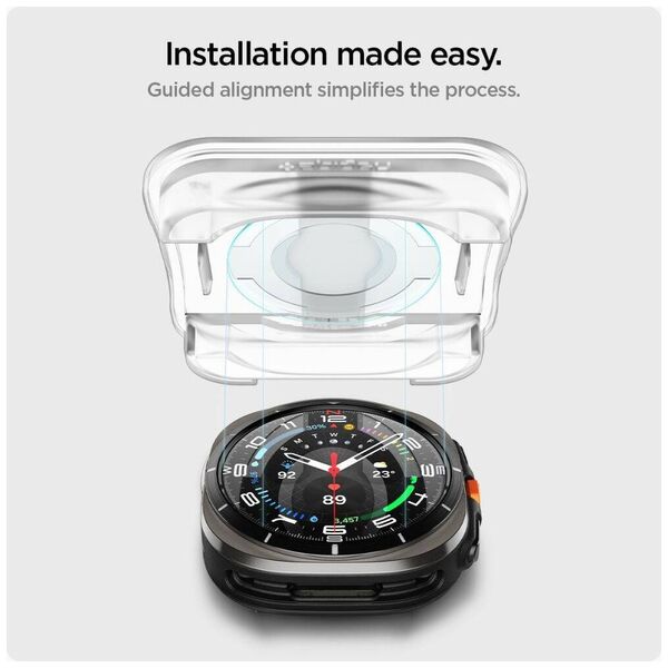 Tempered Glass SAMSUNG GALAXY WATCH ULTRA (47MM) Spigen GLAS.TR ”EZ-FIT” 2-PACK Clear 8809971232296
