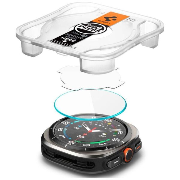 Tempered Glass SAMSUNG GALAXY WATCH ULTRA (47MM) Spigen GLAS.TR ”EZ-FIT” 2-PACK Clear 8809971232296
