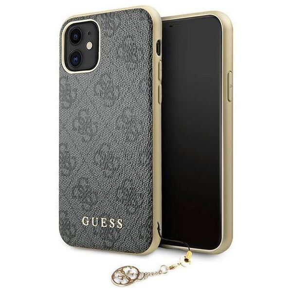 Original Case IPHONE 11 Guess Hard Case 4G Charms Collection (GUHCN61GF4GGR) gray 3666339016333