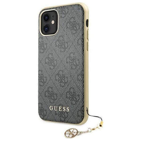 Original Case IPHONE 11 Guess Hard Case 4G Charms Collection (GUHCN61GF4GGR) gray 3666339016333