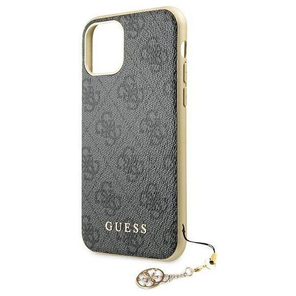 Original Case IPHONE 11 Guess Hard Case 4G Charms Collection (GUHCN61GF4GGR) gray 3666339016333