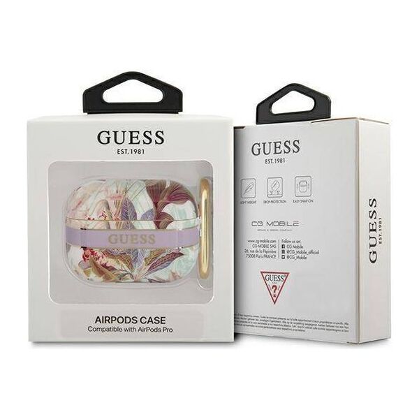 Case APPLE AIRPODS PRO Guess AirPods Flower Strap Collection (GUAPHHFLU) purple 3666339047344