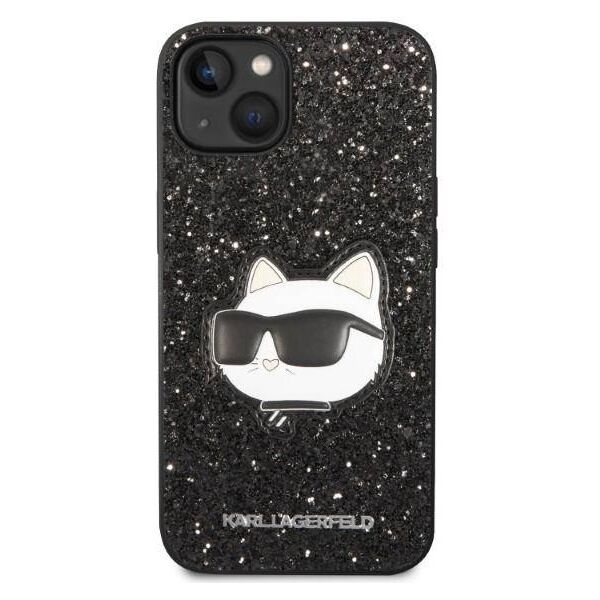 Original Case IPHONE 14 PLUS Karl Lagerfeld Hardcase Glitter Choupette Patch (KLHCP14MG2CPK) black 3666339099404