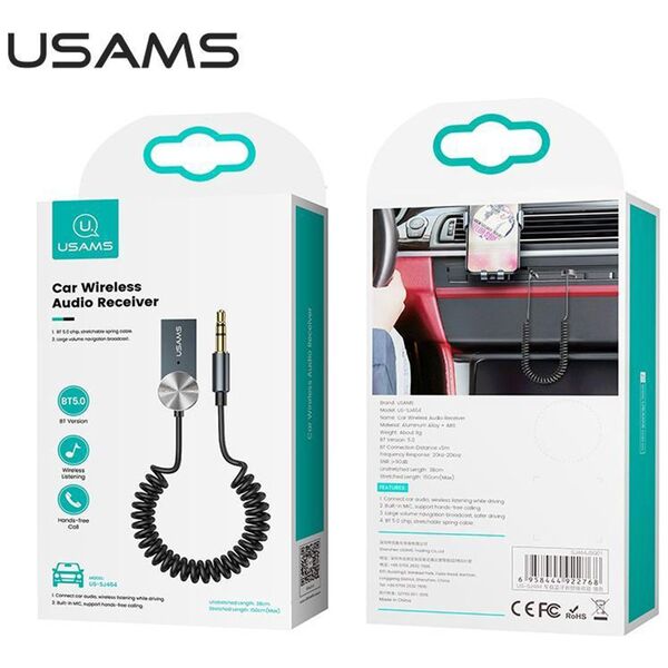 USAMS Usams - Wireless Audio Receiver (US-SJ464) - Jack 3.5mm, Bluetooth 5.0 - Tarnish 6958444922768 έως 12 άτοκες Δόσεις