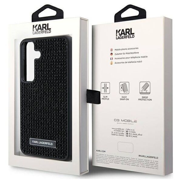 Original Case SAMSUNG GALAXY S24 Karl Lagerfeld Hardcase Rhinestone Metal Logo (KLHCS24SHDSPRK) black 3666339241872