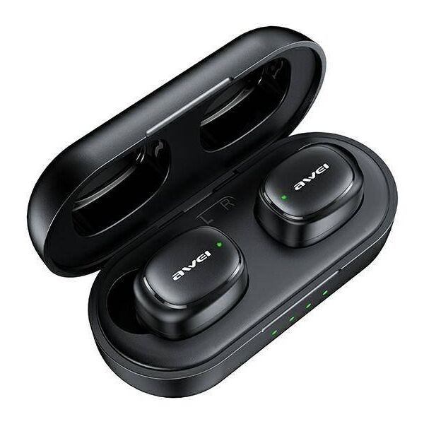 Bluetooth 5.1 TWS Headphones + AWEI Docking Station (T13Pro) black 6954284001823