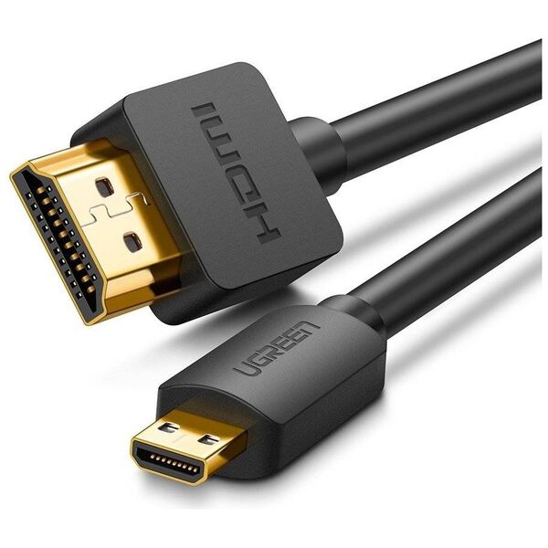 UGREEN HD127 Micro HDMI - HDMI Cable 4K 3D 3m (black) 6957303831043