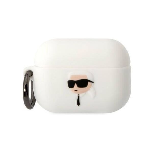 Case APPLE AIRPODS PRO 2 Karl Lagerfeld Silicone Karl Head 3D white 3666339099244