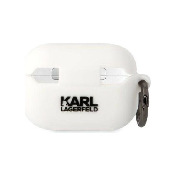 Case APPLE AIRPODS PRO 2 Karl Lagerfeld Silicone Karl Head 3D white 3666339099244