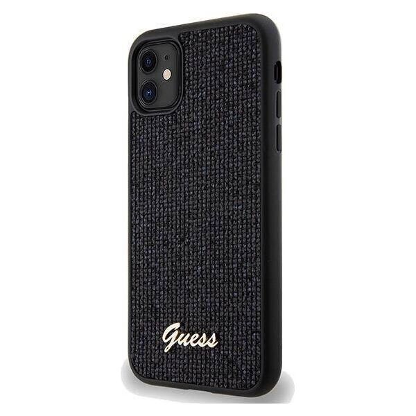 Original Case IPHONE 11 / XR Guess Hardcase Disco Metal Script (GUHCN61PMSDGSK) black 3666339173333