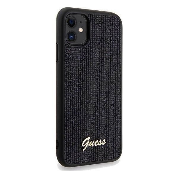 Original Case IPHONE 11 / XR Guess Hardcase Disco Metal Script (GUHCN61PMSDGSK) black 3666339173333