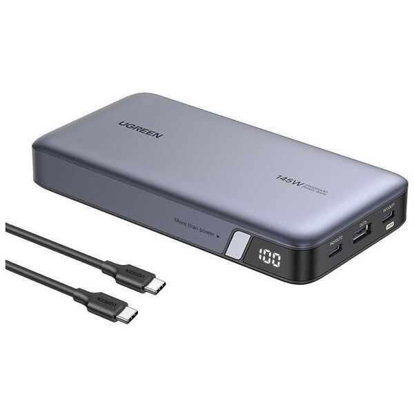 Powerbank 25000mAh 145W PD USB + 2x USB-C UGREEN PB205 gray 6941876213528