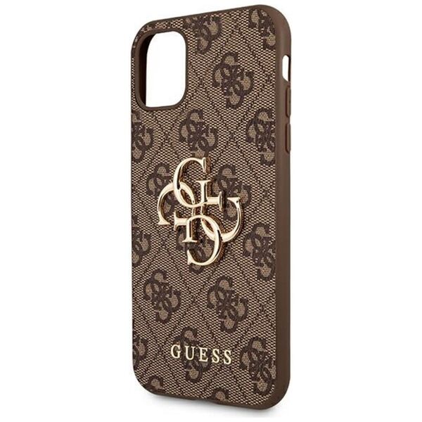 Guess case for iPhone 12 / 12 Pro 6,1&quot; GUHCP12M4GMGBR brown hard case 4G Big Metal Logo 3666339004545
