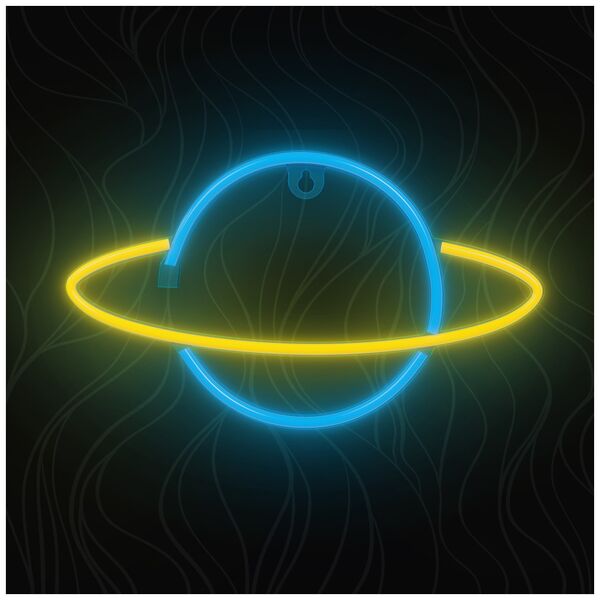 Neon LED Light SATURN yellow blue Bat + USB FLNE11 Forever Light 5900495956170