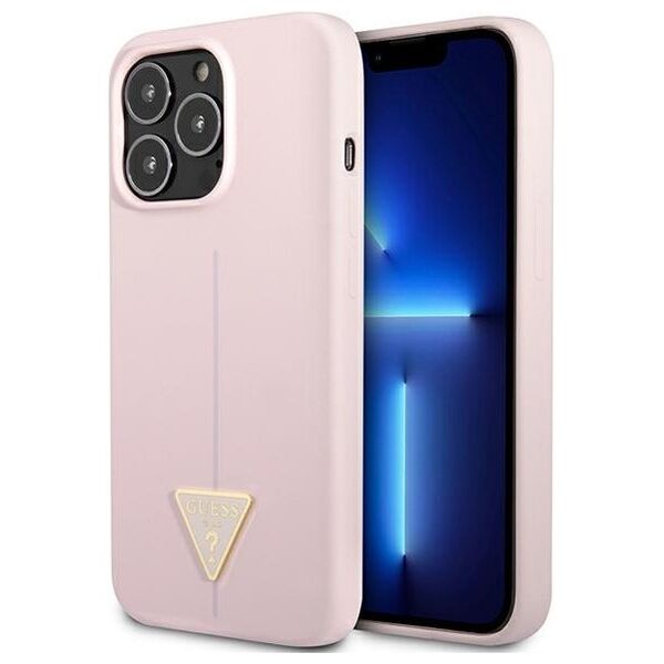 Guess case for iPhone 13 Pro 6,1&quot; GUHCP13LSLTGU purple hard case Silicone Triangle Logo 3666339041052