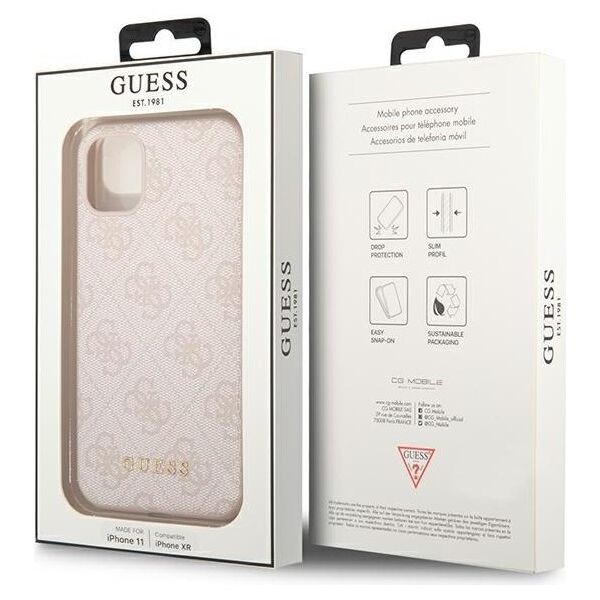 Guess case for iPhone 11 GUHCN61G4GFPI pink hardcase PU 4G Classic 3666339016241