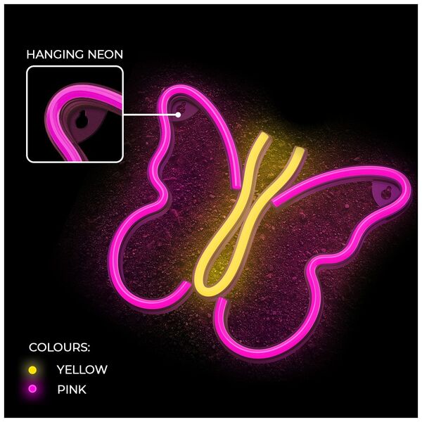Neon LED Light BUTTERFLY pink NNE03 Neolia 5900495060235