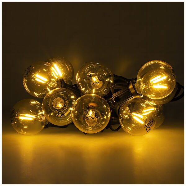 Solar Garland 5,5m +10 LED bulbs filament gold E12 G40 IP44 5900495070883
